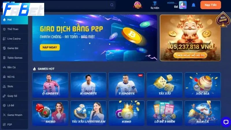 Hướng dẫn thực hiện giao dịch nạp rút tại nhà cái Fabet